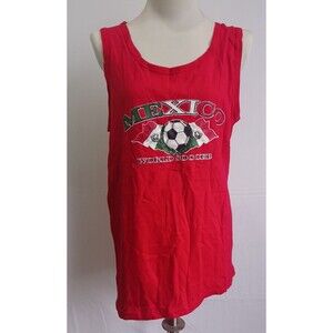 Mexico World Soccer Red Tank Top by D & E Size Large